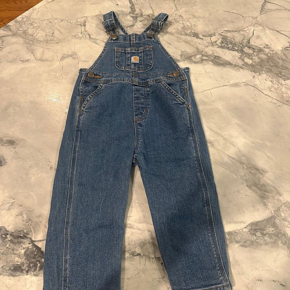 Carhartt denim long pant overalls toddler 2T EUC